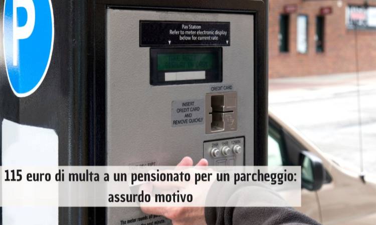 multa 115 euro pensionato parcheggio